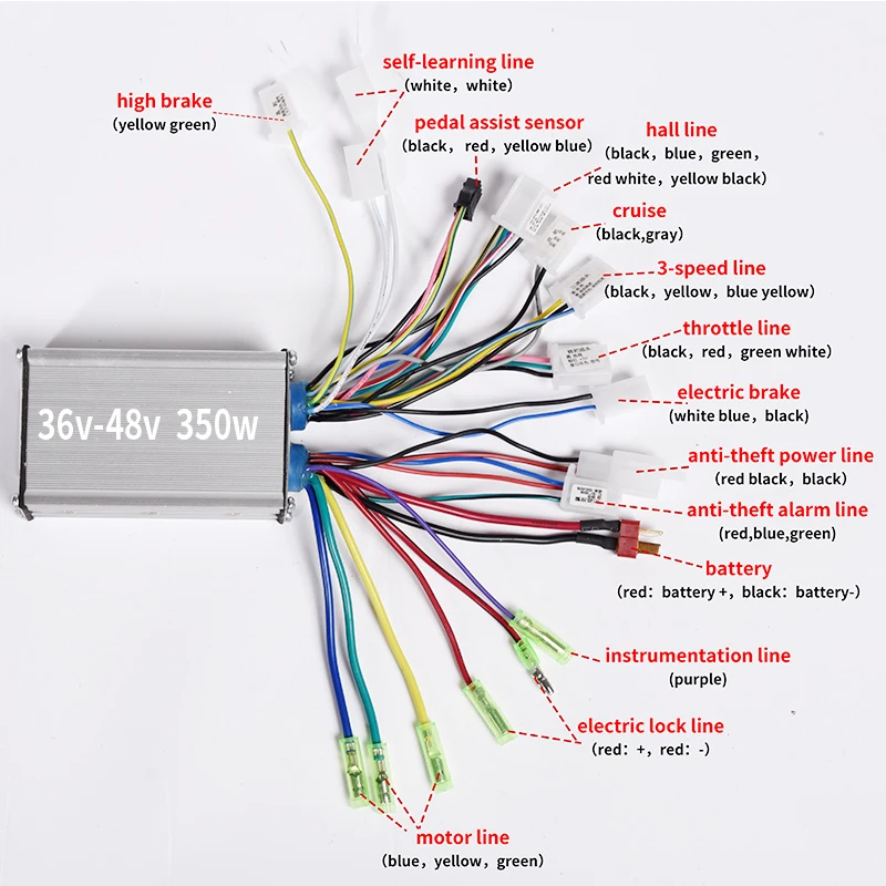 Electric Bike Accessories Brushless DC Motor Controller 36V/48V 350W For Electric Bicycle E-bike Scooter High Quality ZEMAKE