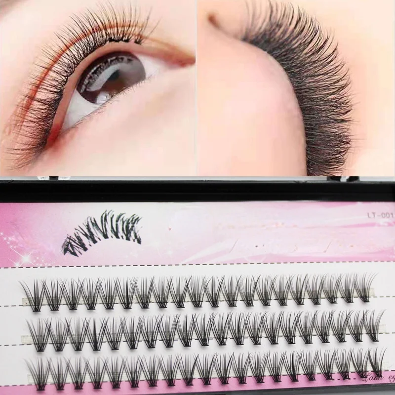 

60Pcs Individuele Cluster Wimpers Professionele Make-Up Enten Fake Valse Wimpers Voor Wimper Extensions Valse Wimpers Tabs