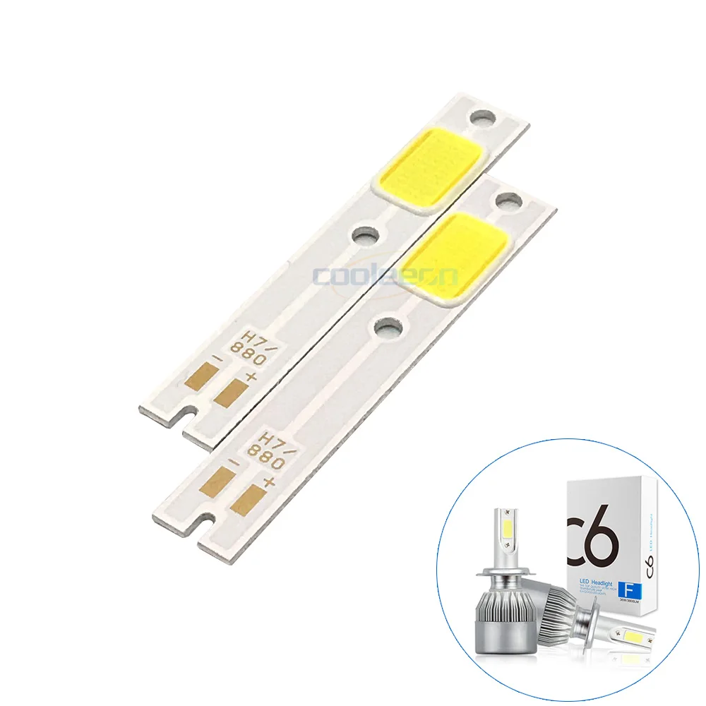 Dropshipping 2 sztuki / partia H1 H3 H4 H7 COB LED do reflektorów samochodowych C6 Chip H11 880 9005 9006 9012 COB Light C6 Reflektory samochodowe
