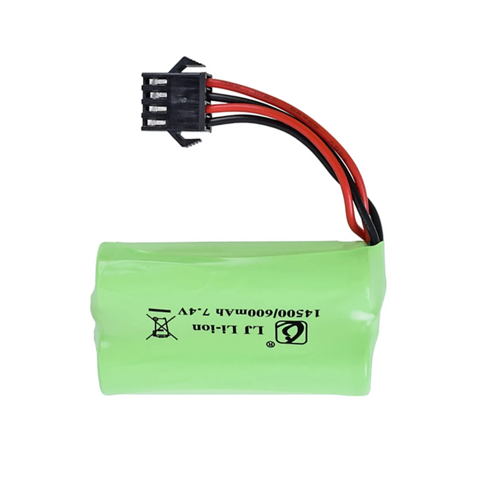 7.4V 600mah 14500 lipo battery SM4P Plug water bullet gun lithium battery high quality 14500 2S battery for RC toys accessories