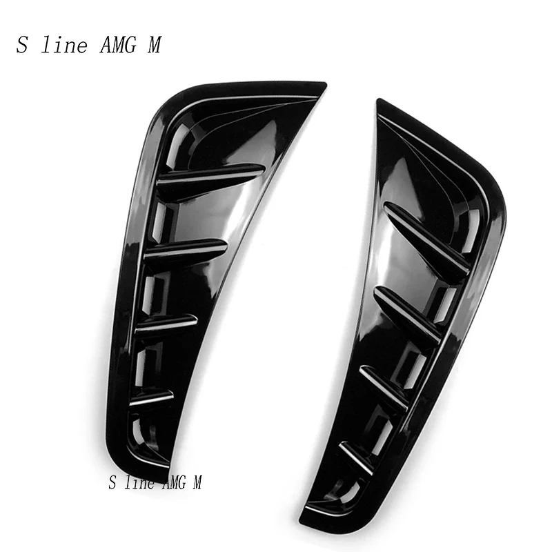 Car Styling Carbon fiber Front Bumper Spoiler Air Knife Fog light for Mercedes Benz C Class W205 2020 Auto Covers Stickers Trim