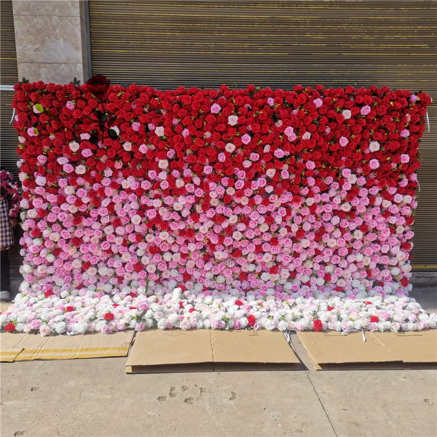 

SPR 3m*3m Free Shipping silk wedding ombre flower wall wedding backdrop artificial flower row and arch decorative flore