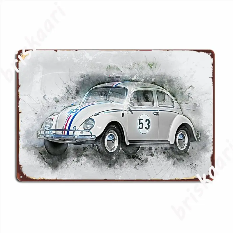 Herbie The Beetle Bug Metal Plaque Poster Bar Cave Wall Plaque Cinema Living Room Vintage Tin Sign Poster