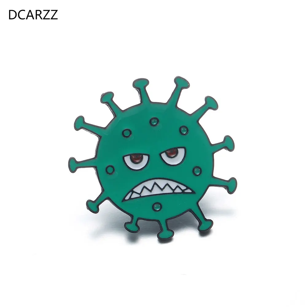 DCARZZ Smile Sad Virus Lapel Pin Doctor Nurse Medical Enamel Brooch Punk Jewelry Cute Smiling Pins Metal Women Gift Accessories