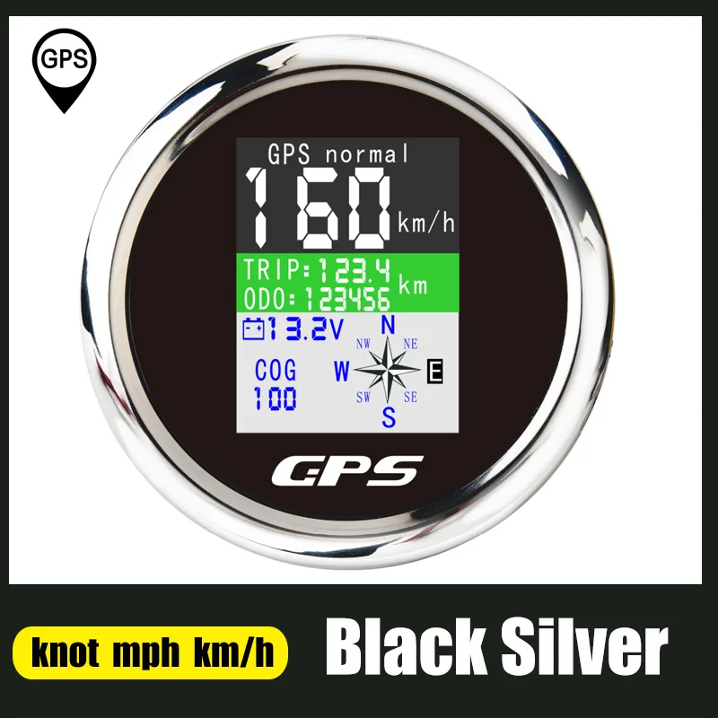 85mm GPS Snelheidsmeter Met GPS Antenne Voor Boot Auto Motor Jacht TFT Scherm Waterdichte Kilometerteller Verstelbare Trip ODO COG voltmeter