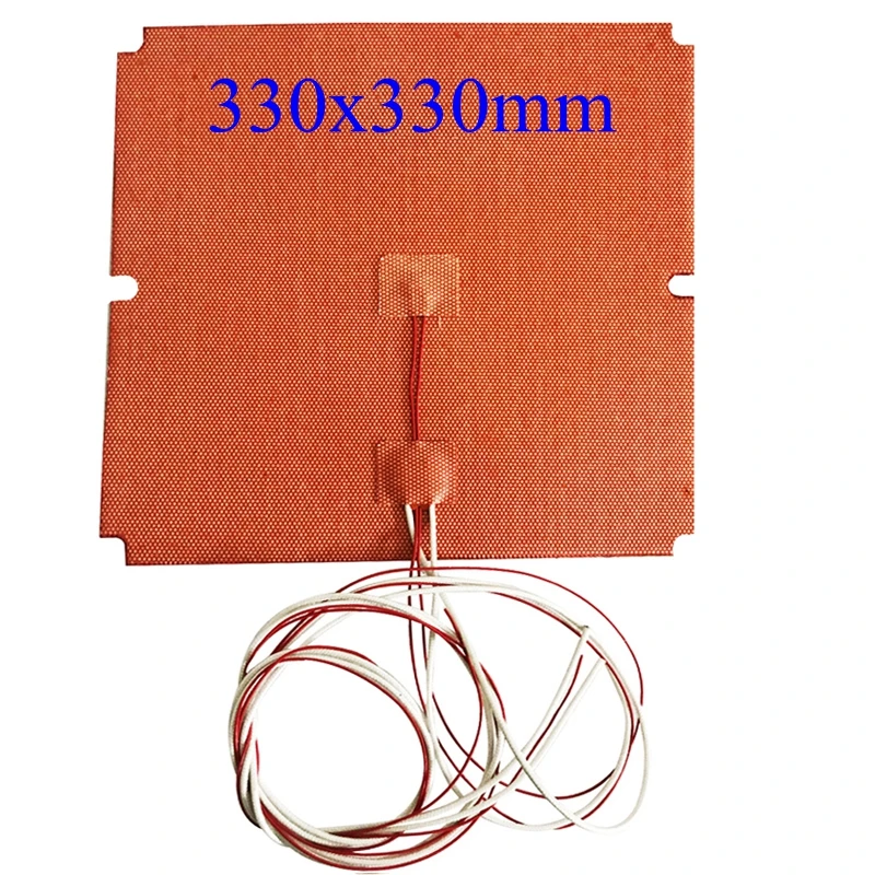 3d Printer Parts High Temperature Flexible Hotbed 330x330mm Silicone Heater Pad 24V/220V/120V for Tronxy X5S 3D Printer HeatBed