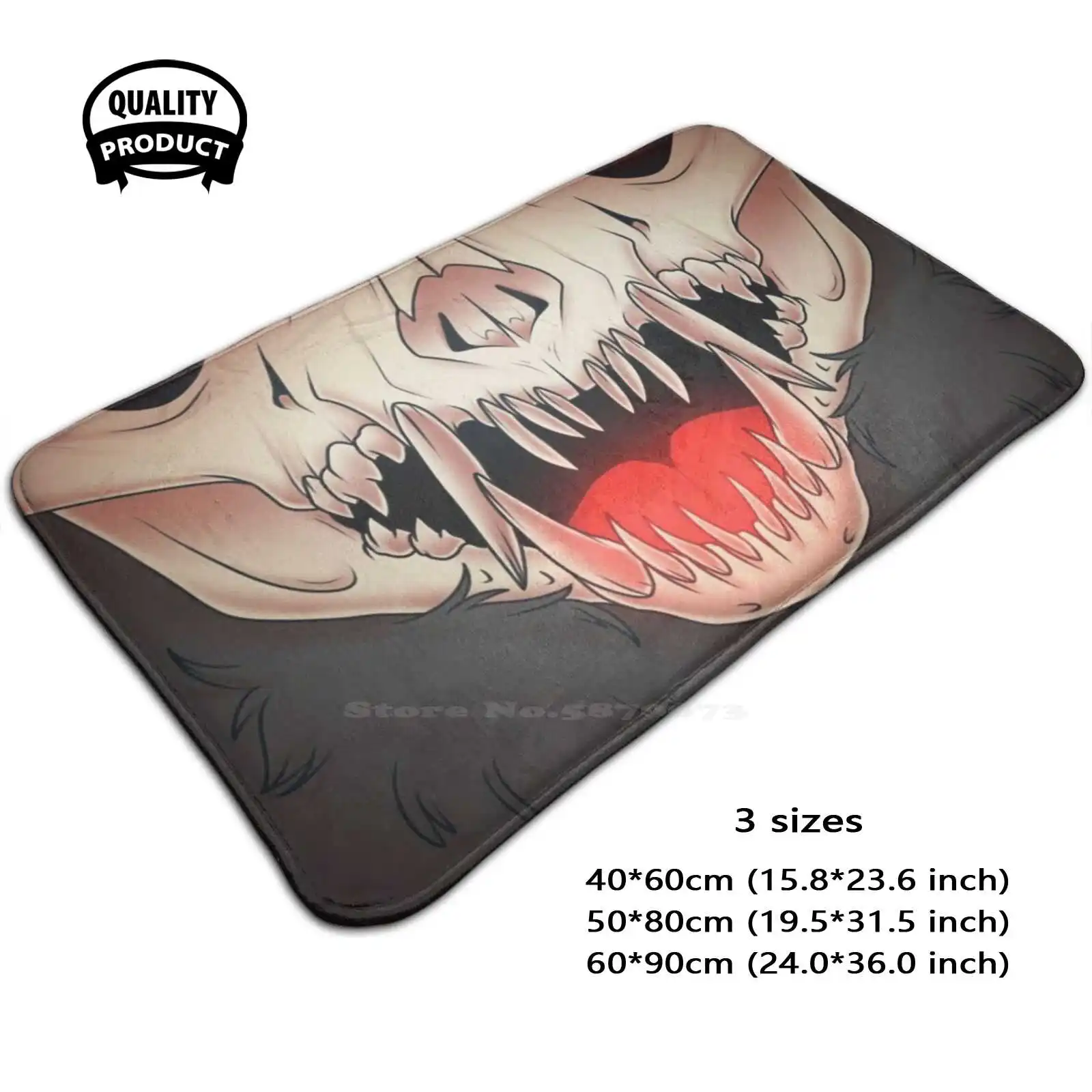 Beast Soft Cushion Home Carpet Door Mat Car Rug Skull Monster Beast Demon Occult Death Rotting Decaying Banshee Cursed