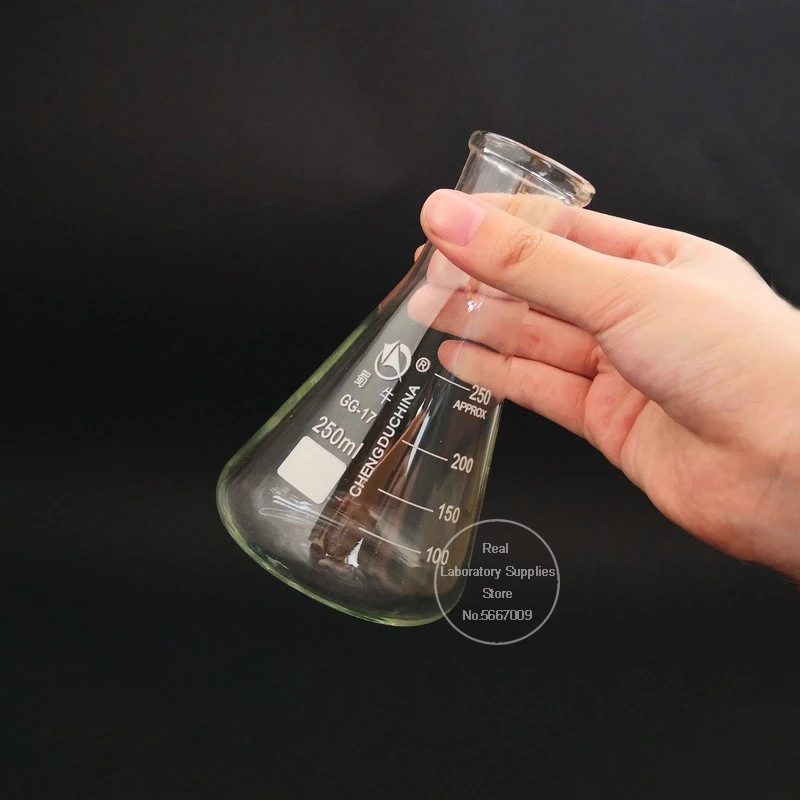 Imagem -05 - Frasco de Vidro Borosilicato para Equipamentos Químicos de Laboratório Pescoço Largo Reto Cônico Triangular 50ml a 1000ml 1pc