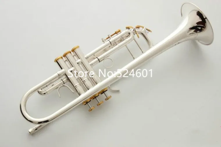 Hot Sell LT180S-37 Trumpet B Flat Silver Plated Professional Trumpet Musical Instruments with Case