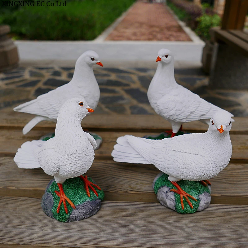 

Outdoor Simulation Pigeon Sculpture Garden Animal Sculpture Decoration Ornaments Resin Crafts Model Garden Decoration Props