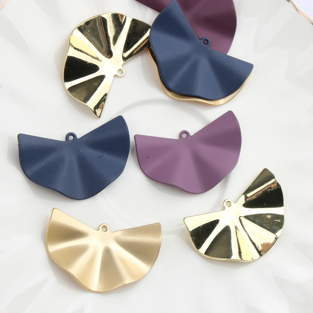 Zinc Alloy Geometric Fan Charms Pendant 6pcs/lot For DIY Handmade Earrings Jewelry Material