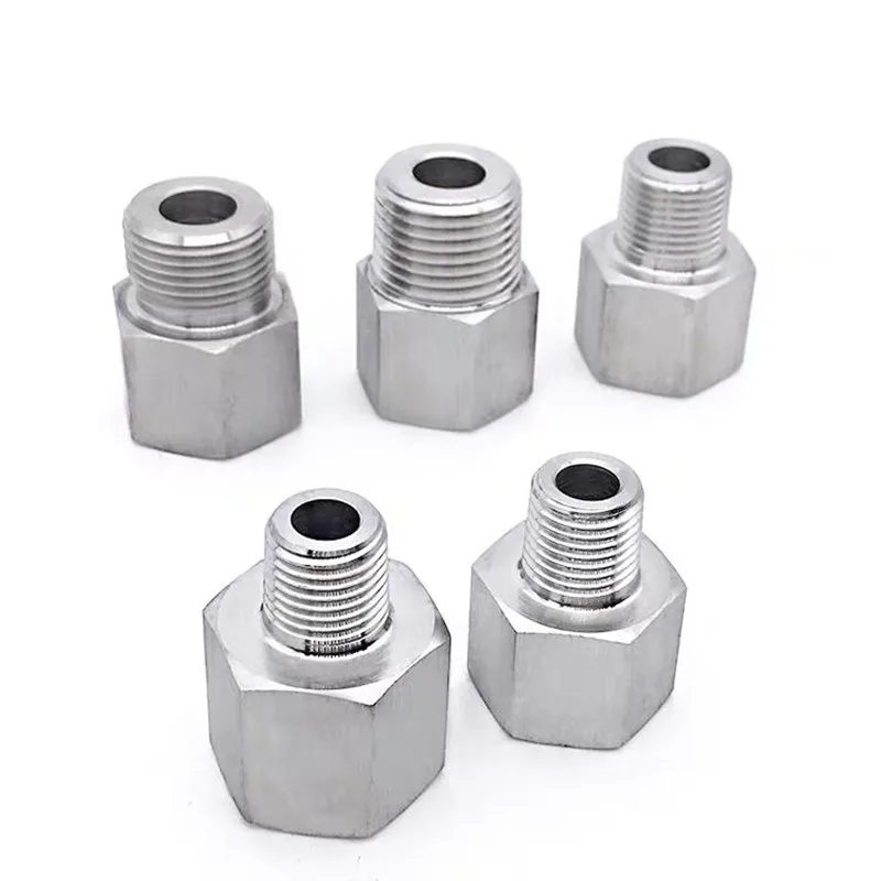 

M10 M14 M16 M20 1/8" 1/4" 3/8" 1/2" BSP Male To Female Thread 304 Stainless Steel Socket High Pressure Resistant Pipe Fitting