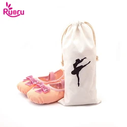 Ruoru-Bolsa de Ballet con cordón para niñas, bolso de Color blanco, zapatos de punta de bailarina, accesorios de baile