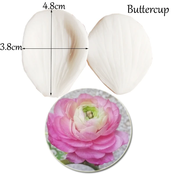 Plumeria & Buttercup Petal Veiner Silicone MoldCandle Wax Flowers Veiner Sugarart Cold Porcelain Sugar Clay Craft Cake M2182