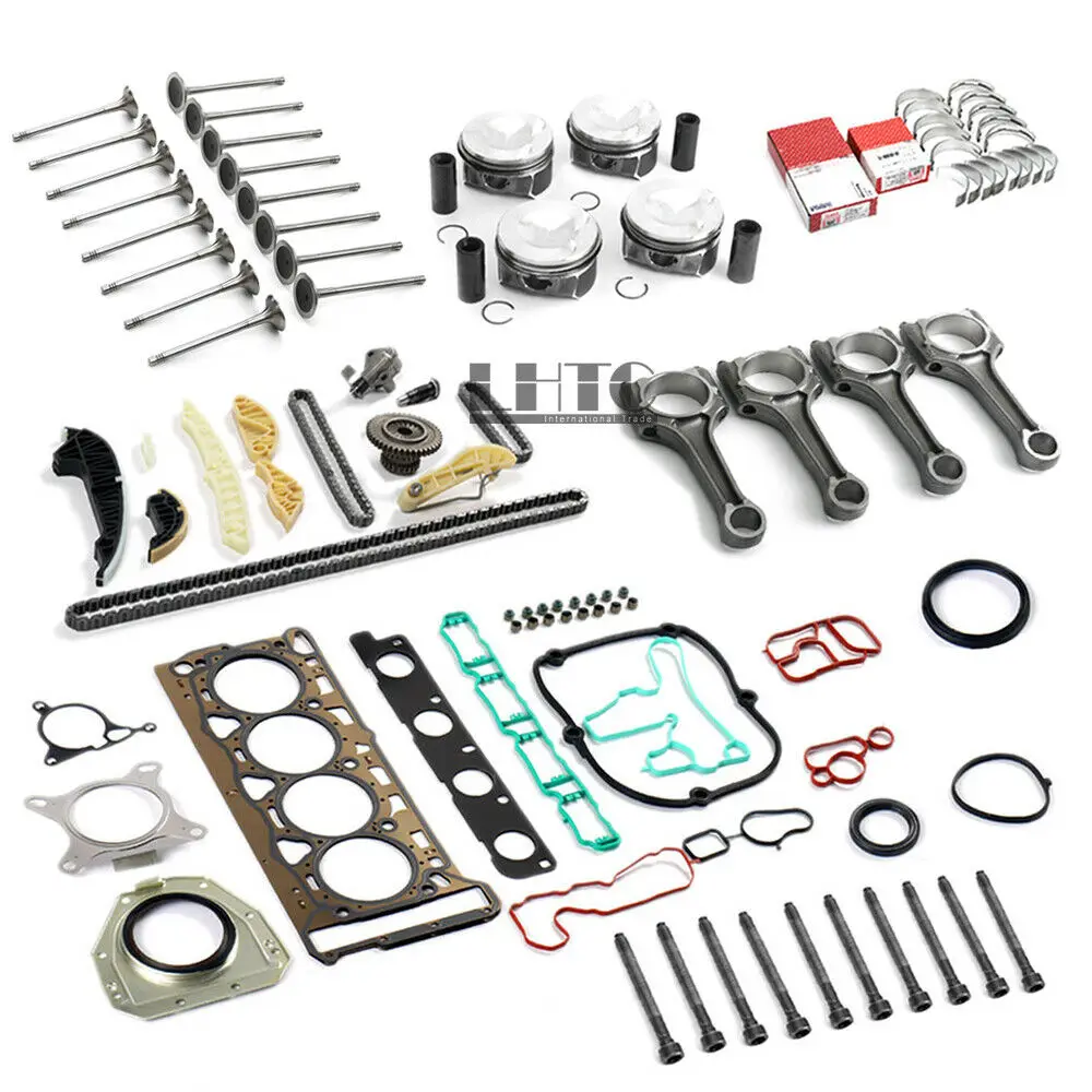 

Pistons Rings Timing Chain Tensioner Connecting Rods Con Rod Engine Overhaul Reconstruction Kit For VW AUDI Seat Skoda 2.0TFSI