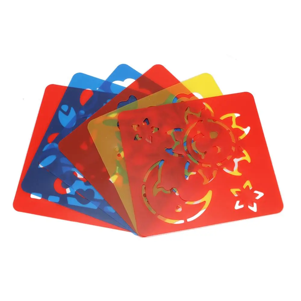 6Pcs/Set Painting Stencils DIY Spray Print Draw Hollow Template Scrapbooking Embossing Album Journal Scratch Drawing Stencils