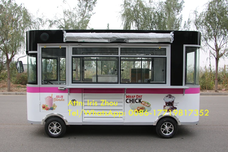 Commercial จีนไฟฟ้ารถบรรทุกอาหารมือถือน้ำแข็งครีมอาหารรถเข็นธุรกิจสำหรับขาย