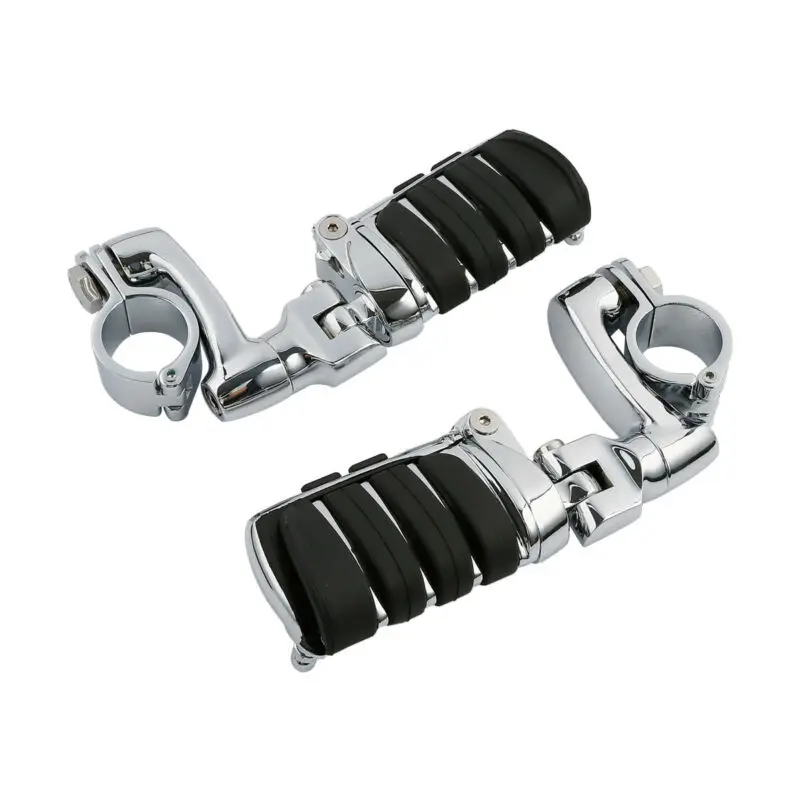 Motorcycle 1-1/4” Engine Guard Highway FootPeg Rests Mounts For Harley Touring Road King Electra Glide