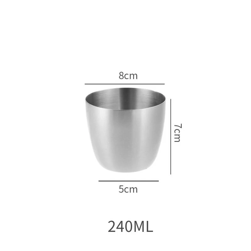 Tazza di acciaio inossidabile impilabile acqua tazza di caffè piccolo portatile bocca larga birra tazza di tè tazza di vino collutorio tazza