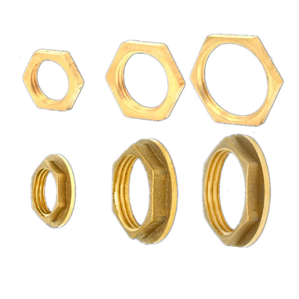 5pcs Brass Hex Lock Nuts Pipe Fitting 1/8