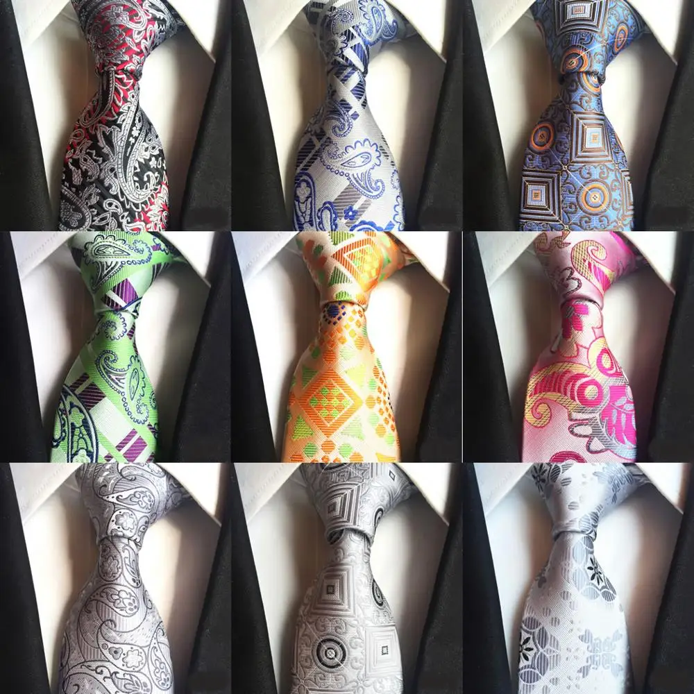 

Classic Men's Wedding Party Necktie Polyester Paisley Floral Silk 8CM Tie For Men Jacquard Woven Fashion Neckties