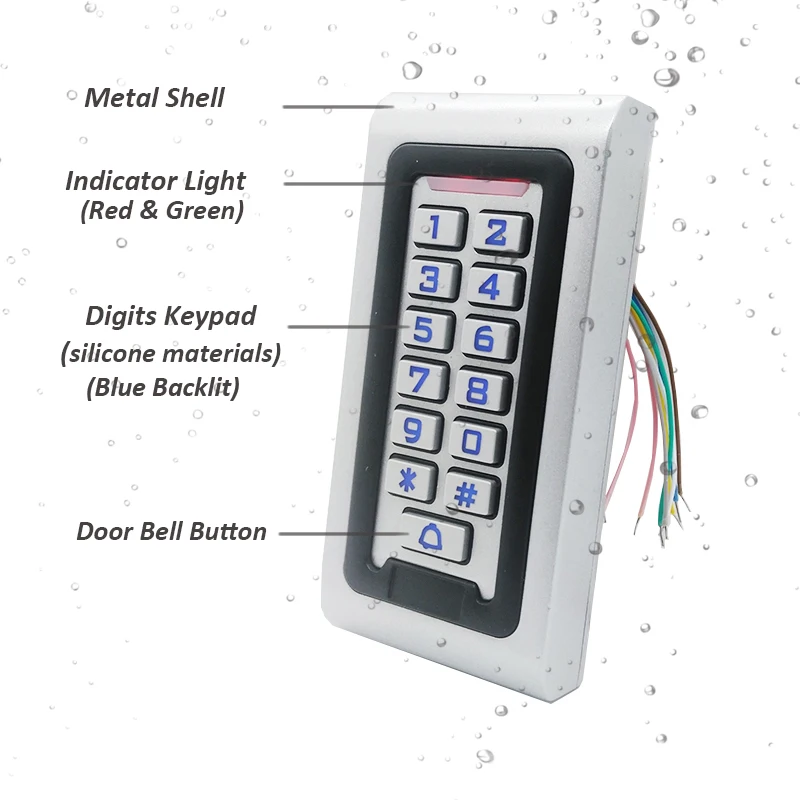 IP65 Waterproof Keypad Metal Shell Proximity RFID/EM Outdoor Access Control System Opener