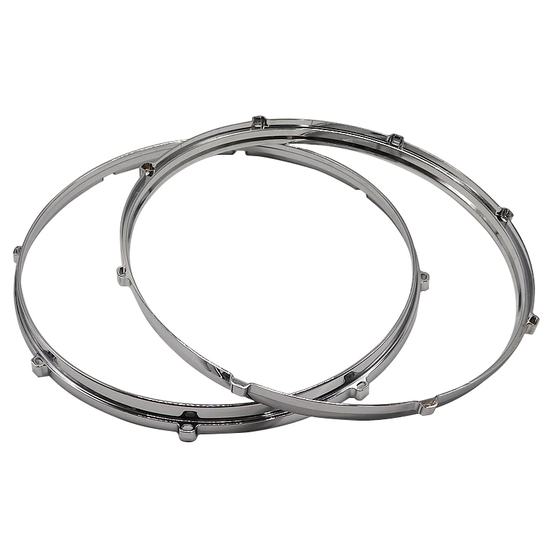 1 Pair 16 Inch 8 Hole Aluminum Alloy Die-cast Tom Drum Hoop Drum Rim Silver Color Drum Ring Drum Accessories Drum Parts