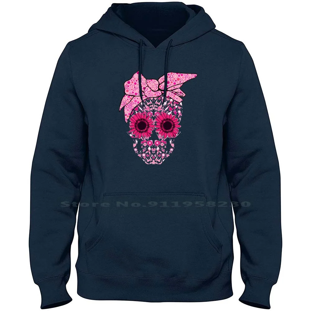 Breast Cancer Skull Hoodie Sweater Breast Cancer Month Cancer Survivor Awareness Survivor Skull Month Pink East Ink Ast St