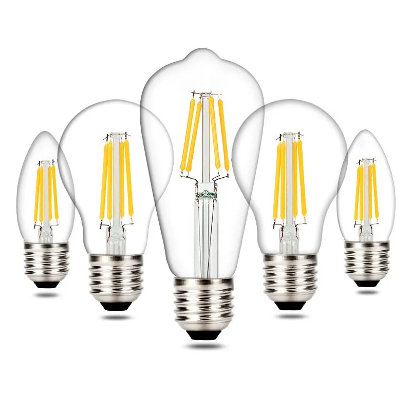 

LED Candle bulb C35 G45 ST64 vintage lamp E14 LED E27 A60 220v LED Globe 2W 4W 6W 8W 12W Filament Edison LED Light Bulbs