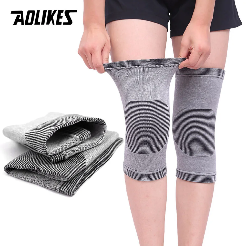 AOLIKES 1Pair Elasticated Knee Pads Knee Support Brace Leg Arthritis Injury GYM Sleeve Elasticated Bandage Ankle Brace Support