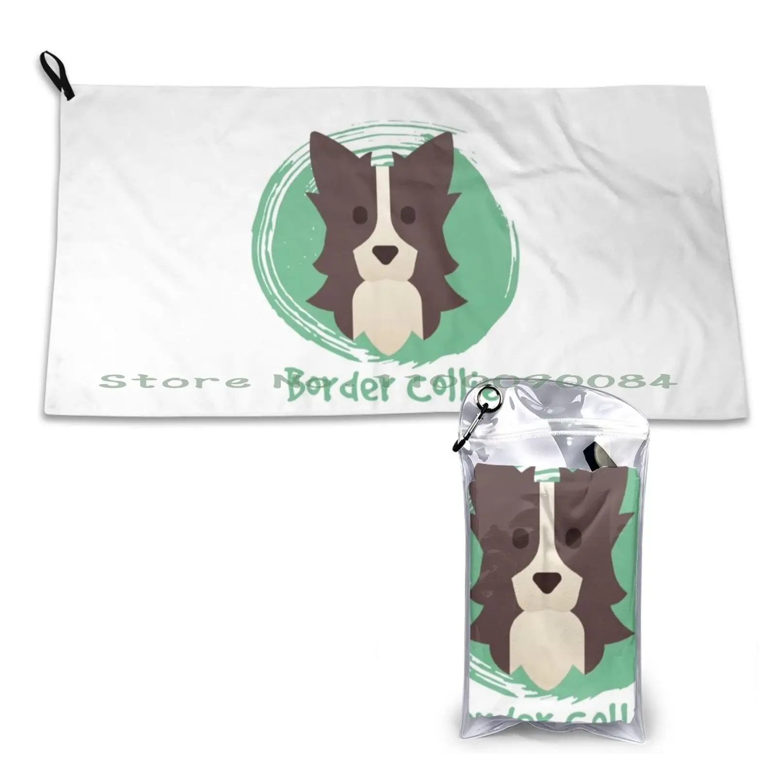 Border Collie Dog Cartoon Design Quick Dry Towel Gym Sports Bath Portable Yaris Gazoo Racing Greece Wrc Modified Widebody Gr