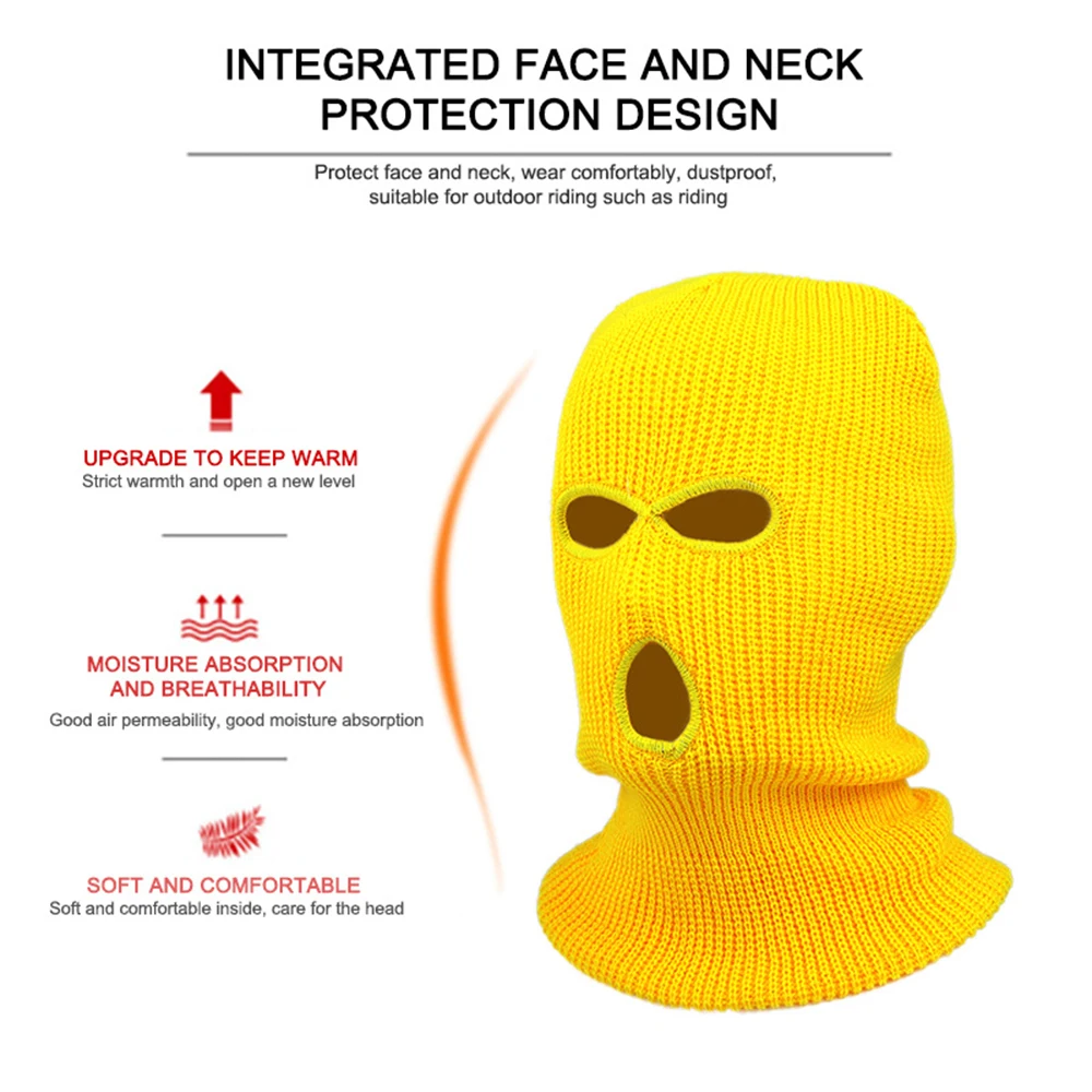 أغطية الرأس الدافئة في الشتاء Skullies Beanies الرجال محبوك قبعة الشتاء القبعات في الهواء الطلق ركوب الدراجات التزلج الباردة حماية الرقبة قناع بالاكلافا قبعة