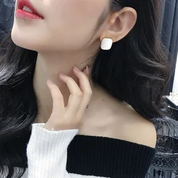 9 Colors Black/White Enamel Korean Stud Earrings For Women 2020 Fashion Jewlery Simple Female Earring Oorbellen Aretes De Mujer