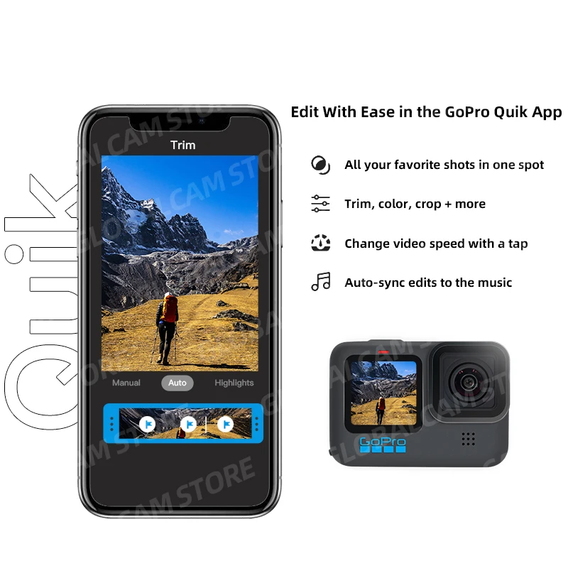 GoPro HERO 10 Black Underwater Action Camera 4K 5.3K60 Video, Helmet Sports Cam 23MP Photos, 1080p Live Streaming Go Pro HERO10