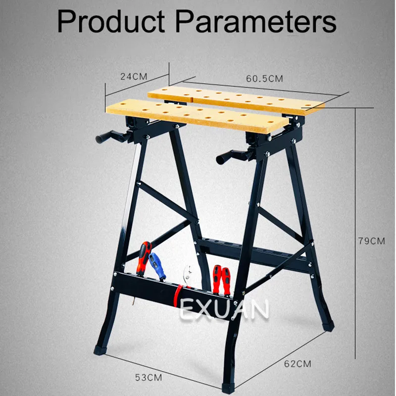 Établi de menuiserie inversé pliant multifonctionnel, table de travail du bois, scie à table portable, outils de décoration de table