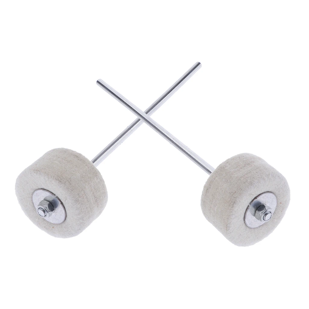 2 Pieces Drum Workshop Large Felt Bass Drum Beater Mallet, White