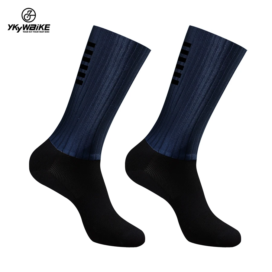 YKYWBIKE Radsport-Aero-Socken, rutschfeste Silikon-Aerodynamik-Socken, Outdoor-Sportsocken für Herren, Fahrrad-Sport-Laufsocken – Detail 6