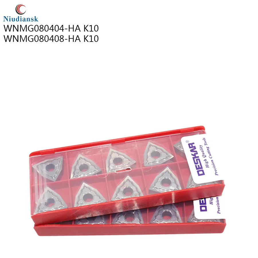 Originale WNMG080404-HA K10 WNMG080408- HA K10 per la Lega di Alluminio e Lavorazione del Rame Inserti In Metallo Duro CNC Tornio Utensili di Tornitura