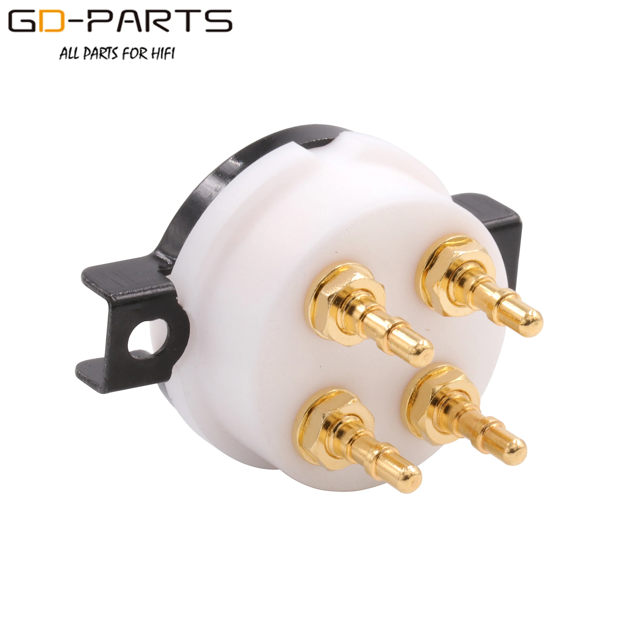 Douille de Tube sous vide en PTFE à 4 broches avec vis, pour 300B 2A3 45 50 5Z3 6A3 et WE101D/F 205D/E 216, etc., broches en laiton plaqué or 24K 2 pièces