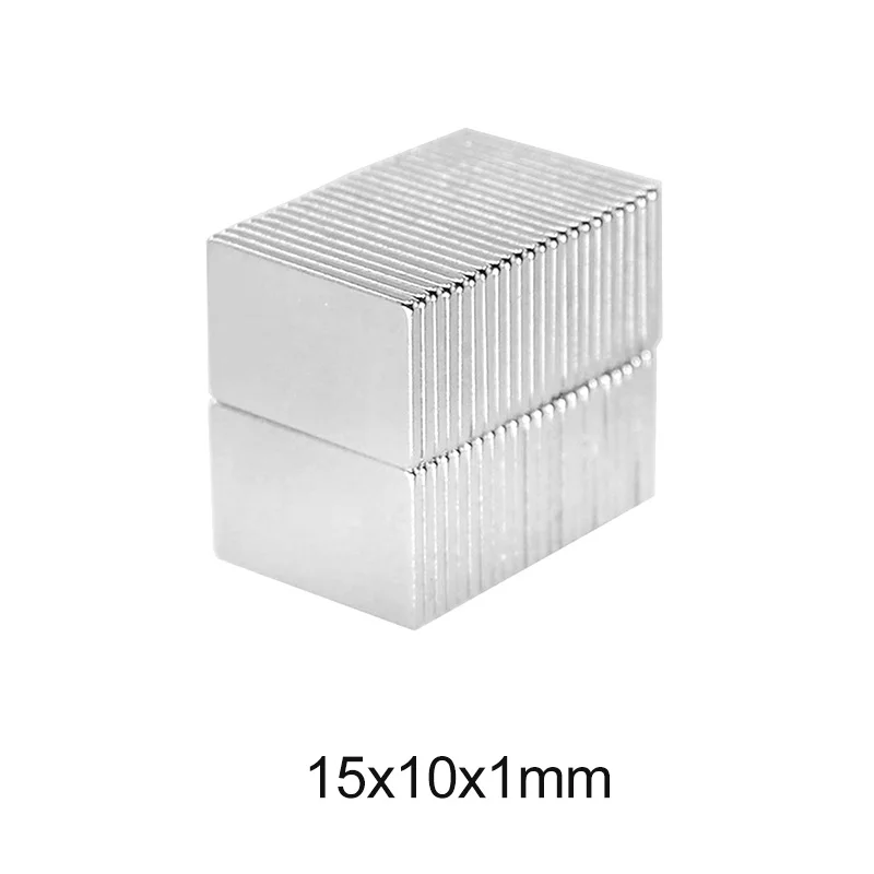 20~500PCS  15X10X1 mm Block Powerful Magnet 15*10*1 mm Bulk Sheet Neodymium Magnetic 15x10x1mm Strong Permanent NdFeB Magnets