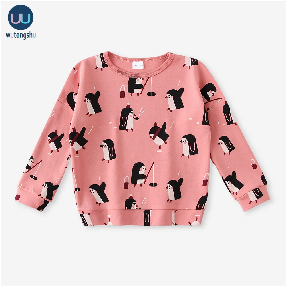 Kids T Shirts For 1-8Y Brand Autumn Winter Baby Boys Girls Long Sleeve Print Sweatshirts Baby Children Cotton Tops Tees Clothes