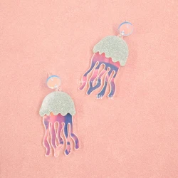 YAOLOGE Cute Jellyfish Creative Women Girls Earrings Fashion Unique Design Acrylic Ear Jewelry Long New Arrival Birthday Gift