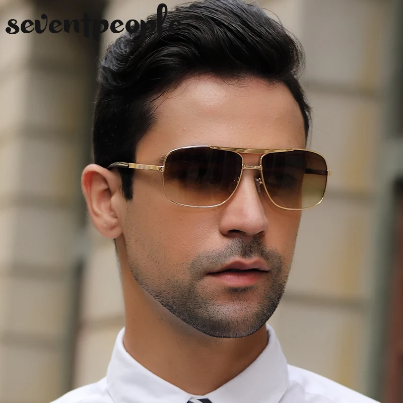 Vintage Square Sunglasses Men Luxury Brand Designer Metal Frames Sun Glasses for Male Fashion Rectangular Sunglass Gafas De Sol