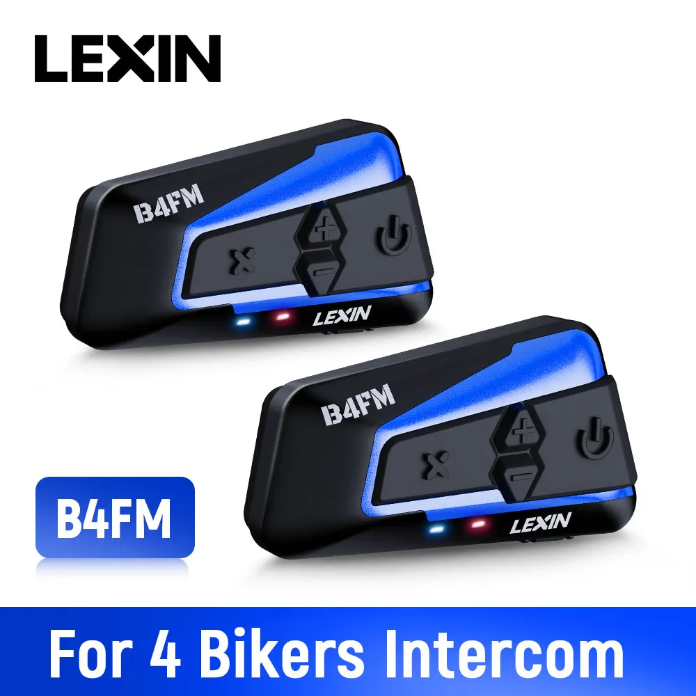 Lexin Motorcycle Bluetooth Helmet Headset Intercom 4 Riders 1600M