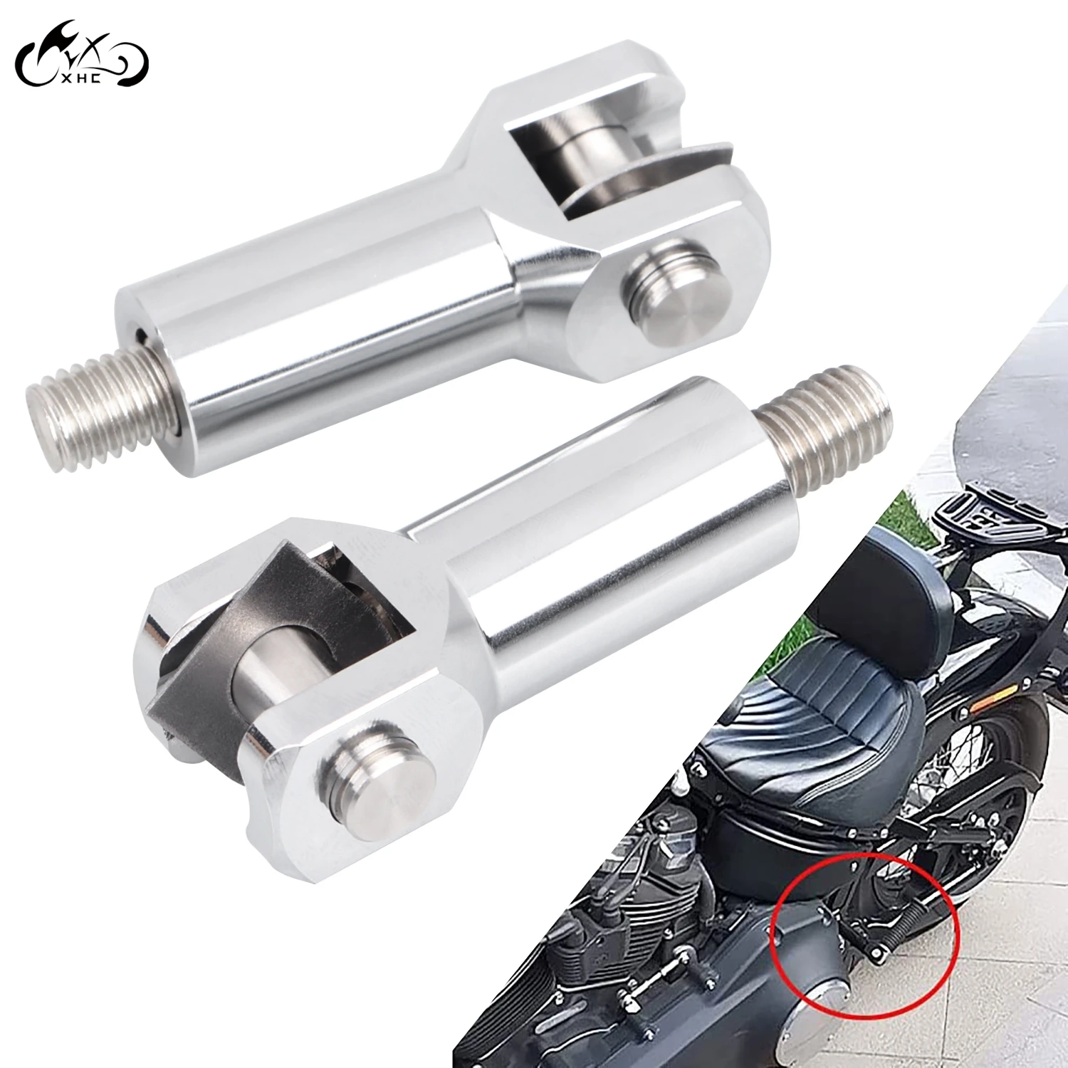 Chrome Aluminum Rear Passenger Foot Peg Support Mount For Harley Softail 2000-2006 Fatboy Heritage Springer FLSTS Night Train