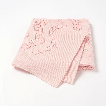 아기 담요 코튼 니트 격자 무늬 신생아 소녀 모슬린 유모차 Swaddle Wrapper Hollow Out 유아 소년 침구 유아용 침대 퀼트 Super Soft 