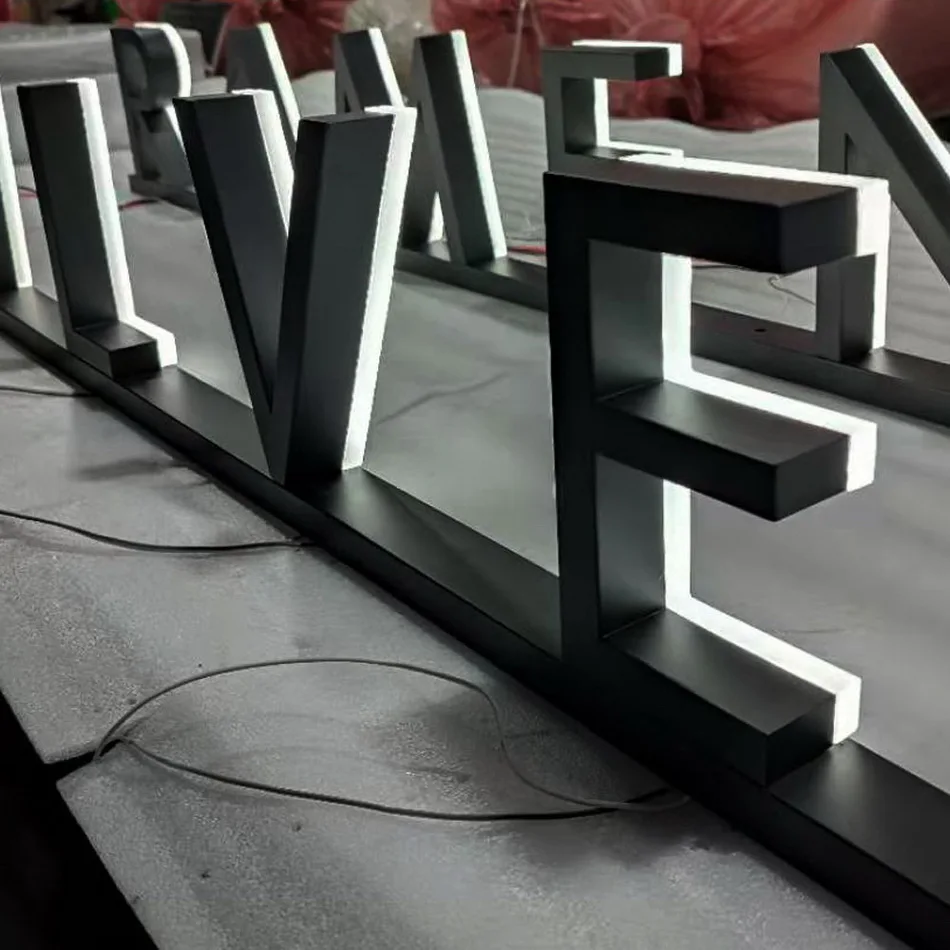 

Illuminated 3D Letter Standing Led Letters Backlit Cabinet Shelf Decoration Channel Letter Bar Store Stainless Steel Led Sign