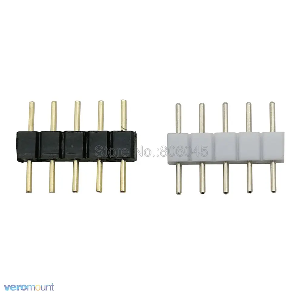 10pcs 5Pin 5-Pin RGBW Connector Adapter Pin Needle Male Female Plug for 5050 RGBW LED Strip Light LED Accessories