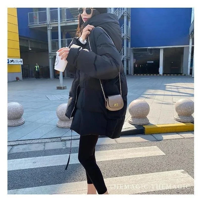 2022 New Kawaii Korean Style Coat Loose Warm Thick Winter Mid-length Bread Coat Jacket Girl Down Cotton Jacket Women Students