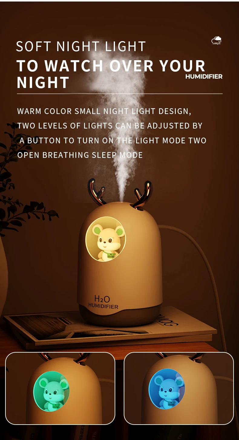 Nuovo umidificatore per animali domestici aria condizionata camera da letto desktop nebbia silenziosa volume di umidificazione dell'aria umidità umidità piccolo spray ni